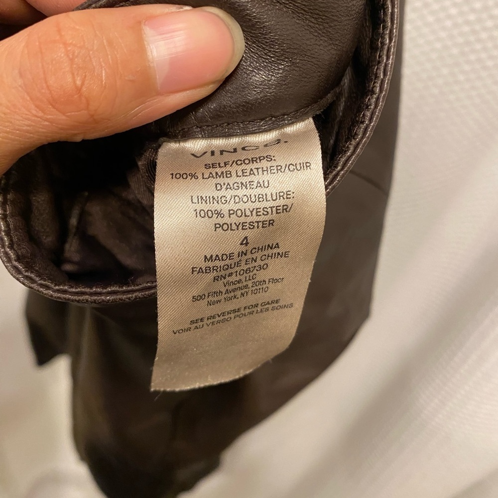 Vince 100% lamb leather cropped flare pant 4 - Picture 9 of 9